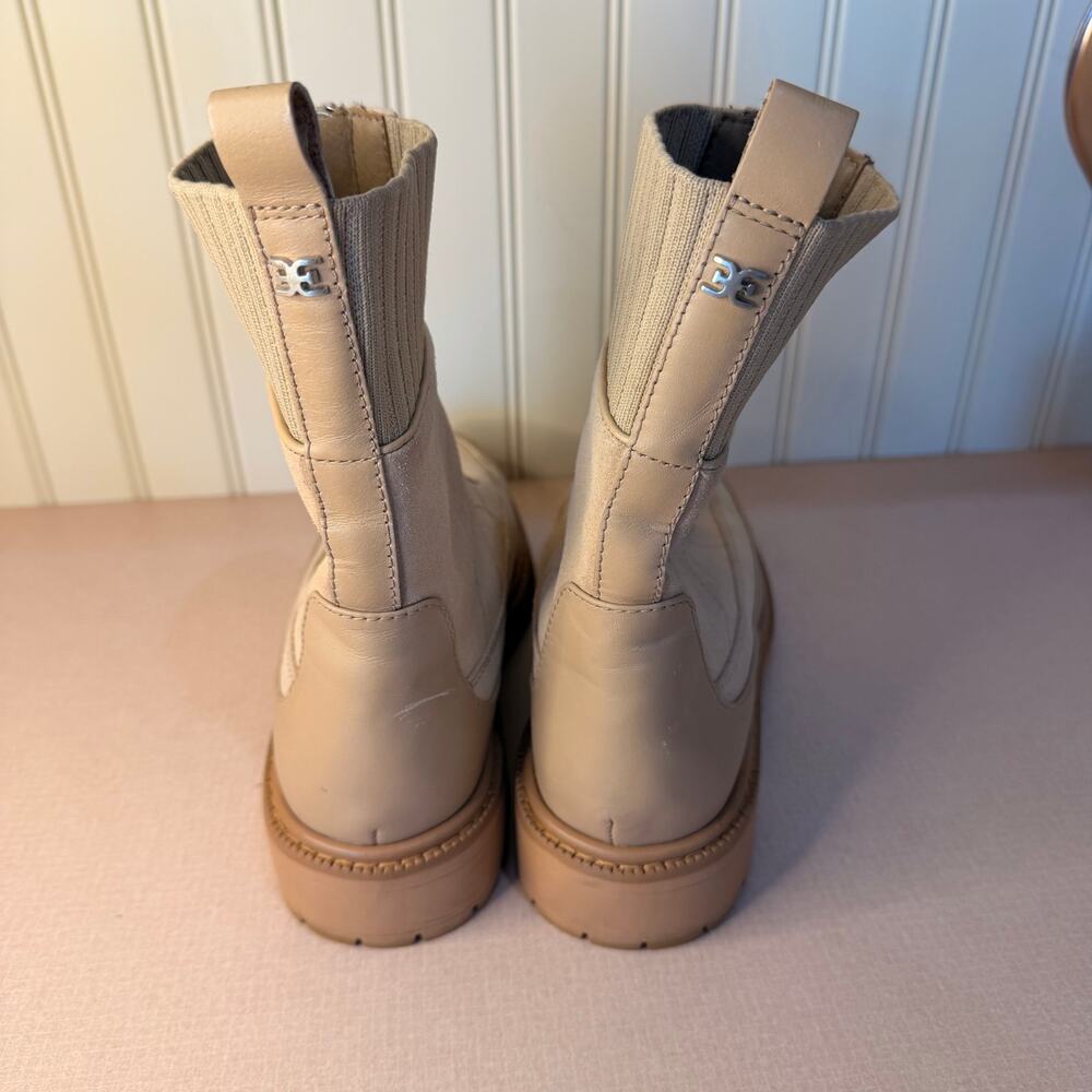 Sam Edelman Leone Lug Sole Chelsea Boot - Sesame Tan Zip Up- Size 8.5 - Picture 2 of 7